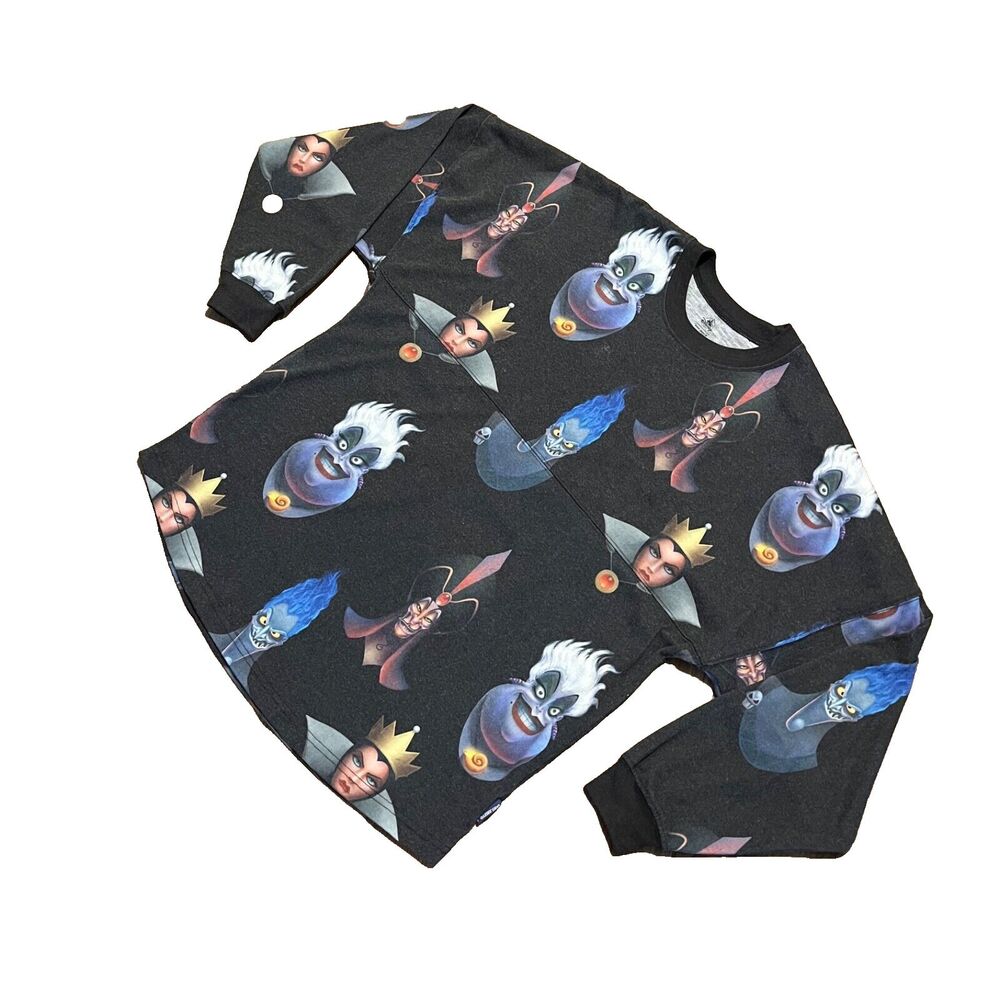 Disney Spirit Jersey Adult Gray Villains Up to No Good Hades Ursula Medium